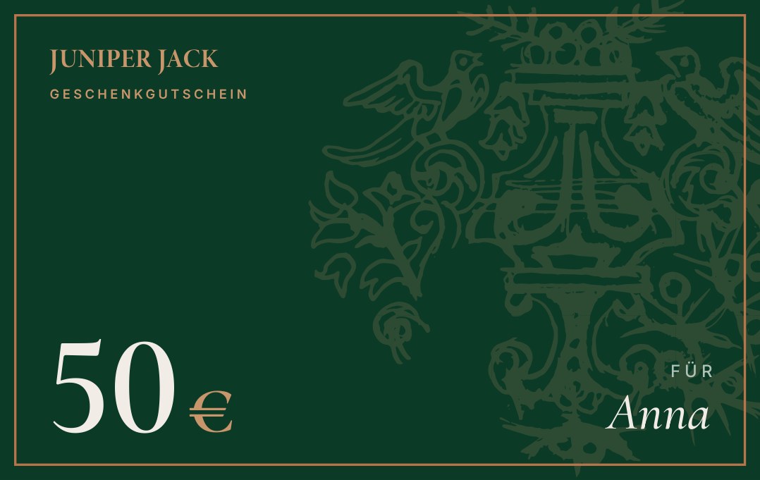 Gutscheinkarte vorn in British Racing Green: 50 Euro für Anna